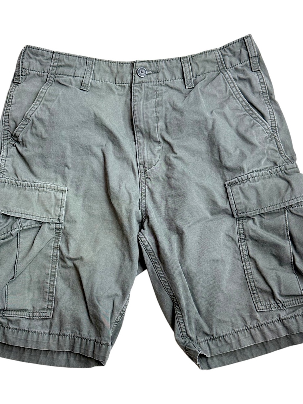 Levi Strauss & Co Mens Cargo Shorts Olive Green Utility Military Cotton W31